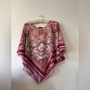 Vintage Paisley print Sheer Poncho